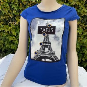 Blue PARIS  EFFIEL Tower Picture Top